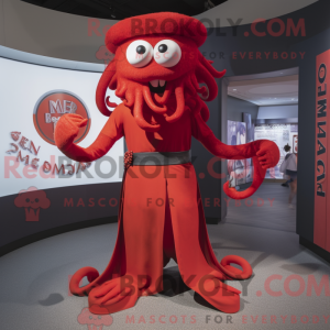 Rød Medusa-maskotdraktfigur...