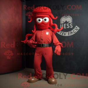 Rød Medusa maskot kostume...
