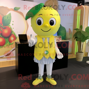 Citrongul æble maskot...
