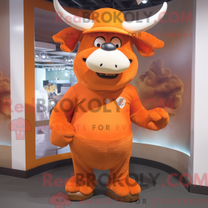 Orange Bull mascot costume...