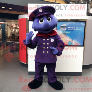 Navy Plum mascottekostuum...