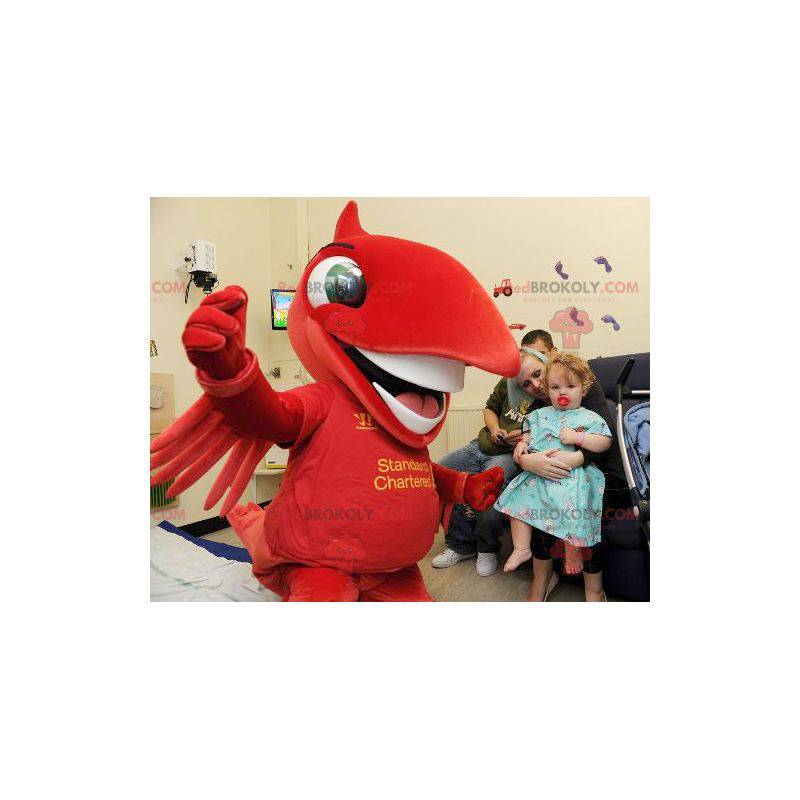 Mascotte de grand oiseau rouge - Redbrokoly.com