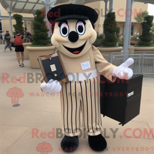 Tan Mime-mascottekostuum...