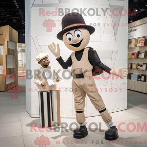 Tan Mime mascot costume...