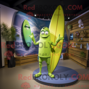Lime Green Surfboard mascot...