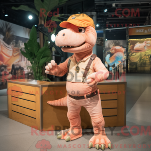 Peach T Rex Maskottchen...