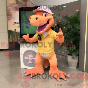 Peach T Rex Maskottchen...