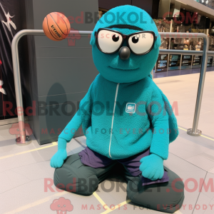 Teal Volleyball Net mascot...