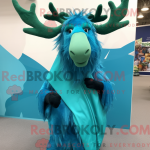 Cyan Irish Elk mascot...