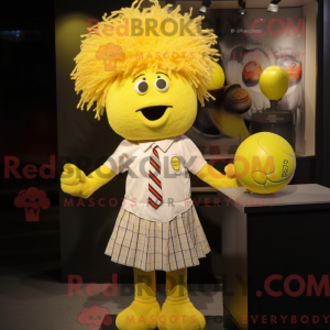 Gele Juggle-mascottekostuum...