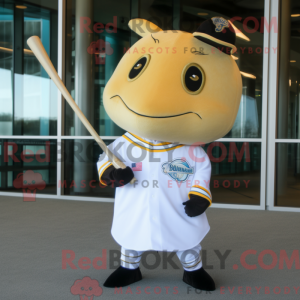 Guld Narhval maskot kostume...