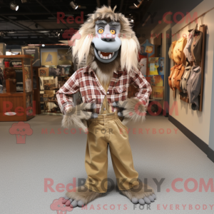 Tan Baboon mascottekostuum...