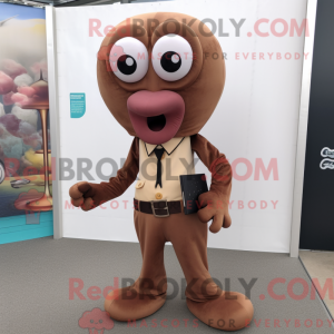 Brun Octopus maskot drakt...
