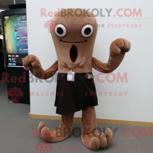 Brauner Oktopus Maskottchen...