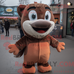 Brun laks maskot drak...