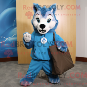 Blue Say Wolf maskot...