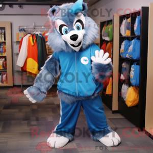 Blue Say Wolf mascot...
