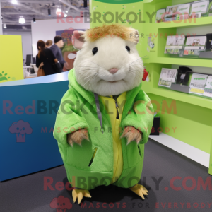 Limegrøn marsvin maskot...