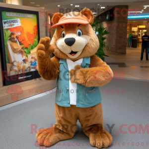 Tan Beaver mascottekostuum...