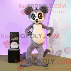 Lavendel lemur maskot drakt...