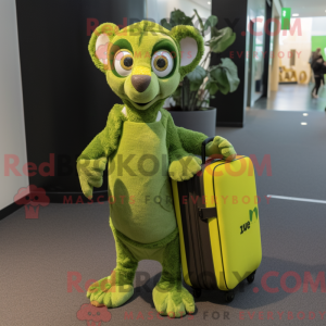 Limegrøn lemur maskot...