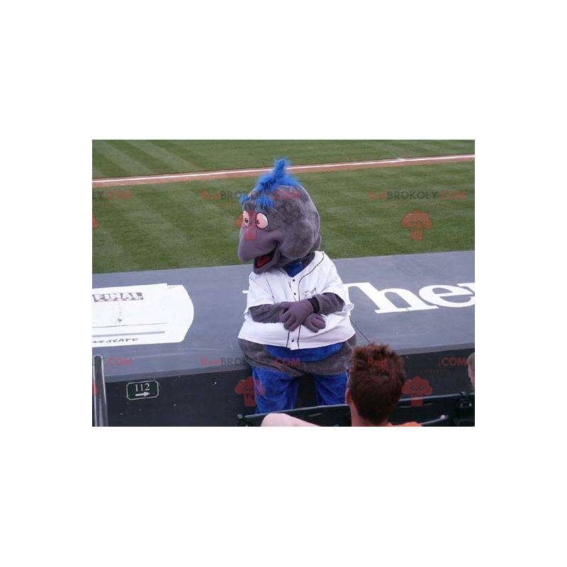 Mascota pájaro gris y azul en ropa deportiva - Redbrokoly.com Mascota pájaro gris y azul en ropa deportiva - Redbrokoly.com