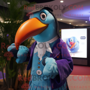 Blå Toucan-maskotdraktfigur...