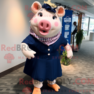 Navy Pig-mascottekostuum...