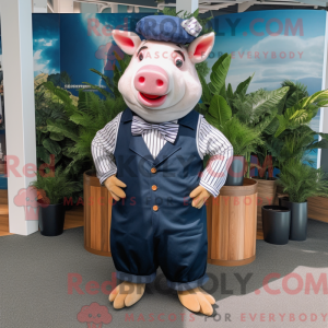 Navy Pig-mascottekostuum...