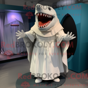 Hvid Megalodon maskot...