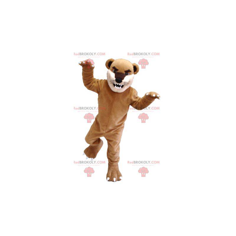 2 mascots a beige black and white leopard and a brown eagle - 2 mascots a beige black and white leopard and a brown eagle -