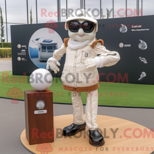 Hvid Petanque Ball maskot...