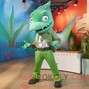 Green Swordfish mascot...