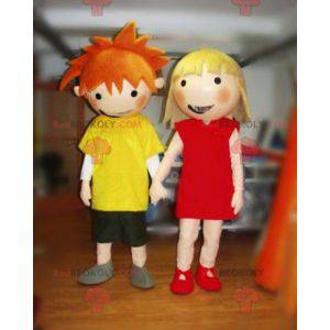 2 mascots a boy and a girl. Couple of mascots - Redbrokoly.com