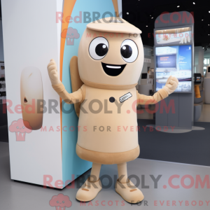 Beige Aglet maskot kostume...