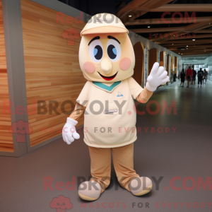 Beige Aglet maskot kostume...