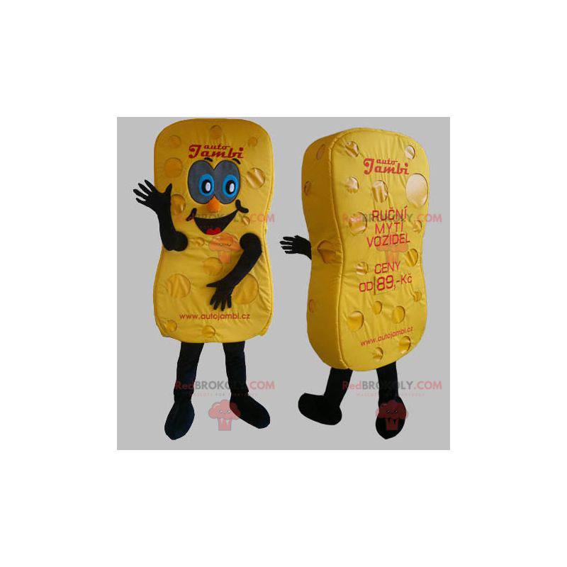 Mascote gigante de esponja amarela. Mascote amarelo -