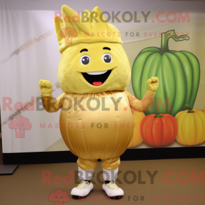 Gouden raap mascottekostuum...