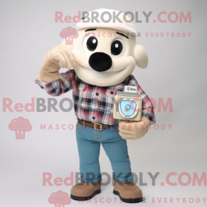 Cream Phone mascot costume...