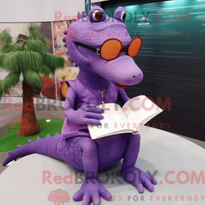 Purple Crocodile mascot...