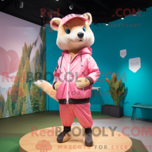 Pink Marten Maskottchen...