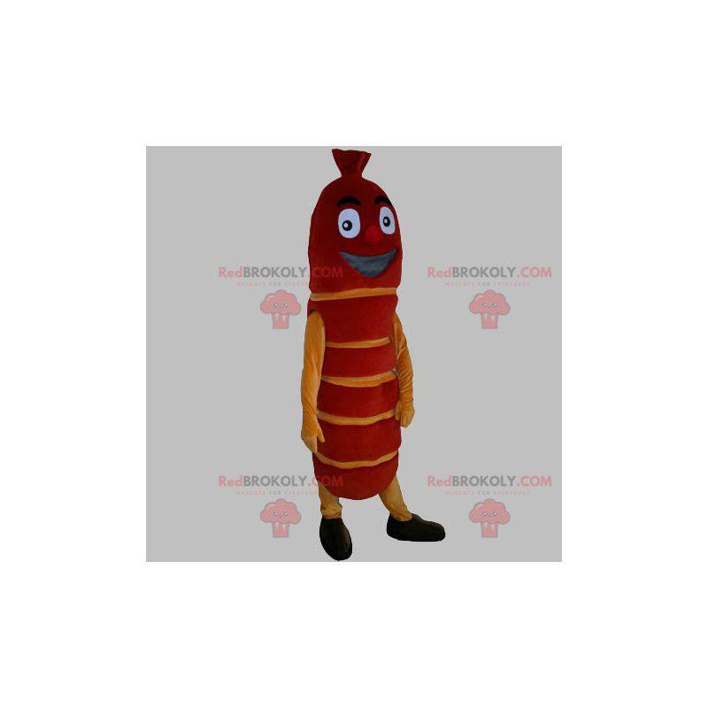 Mascot gigantisk rød og gul pølse - Redbrokoly.com