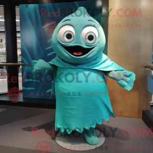 Teal Tuna-mascottekostuum...