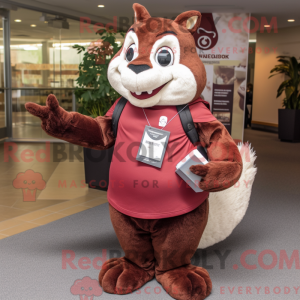 Maroon Squirrel mascot...