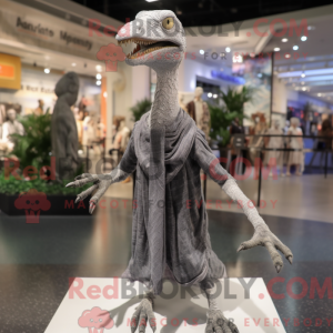 Grå Coelophysis maskot...