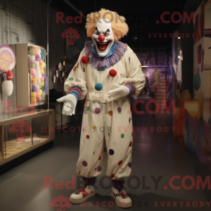 Beige Evil Clown mascot...