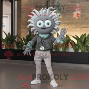 Gray Medusa mascot costume...