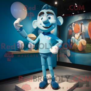 Cyan Trapeze Artist mascot...