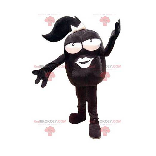 Maskottchen großer schwarzer Frauenkopf - Redbrokoly.com