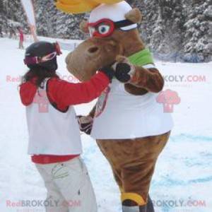 Mascota de caribú reno alce en traje de esquí - Redbrokoly.com
